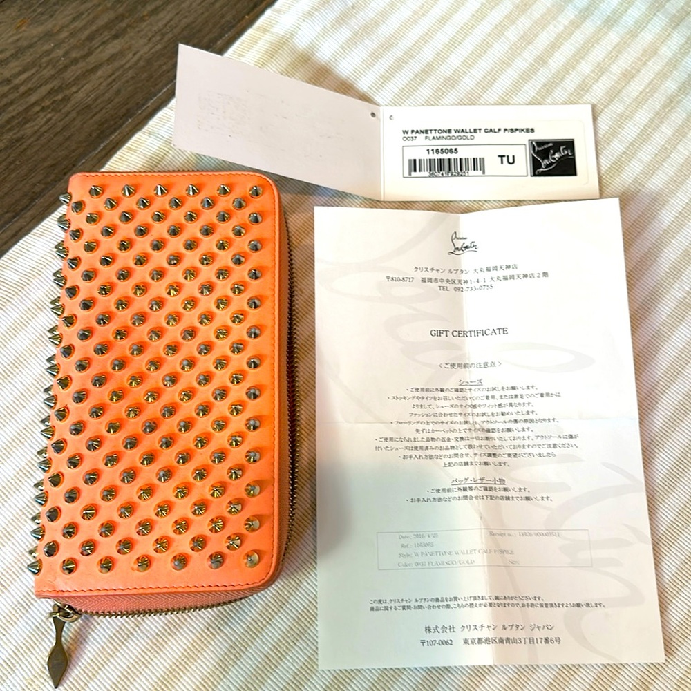 Authentic Christian Louboutin panettone spiked wallet